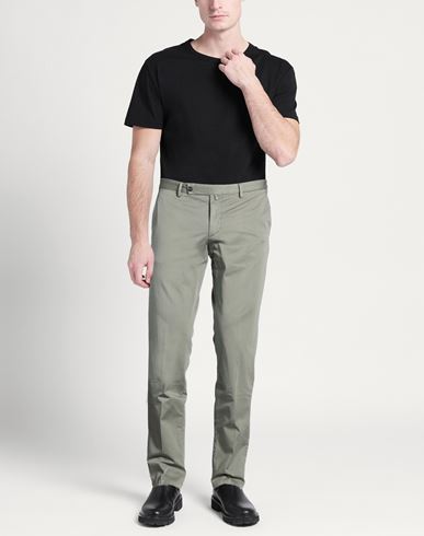 Man Pants Sage green Size 34 Cotton, Elastane