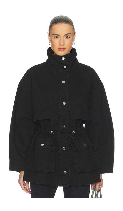 Helsa Garment Washed Utility Jacket in Army Green. L also in M, S, XL