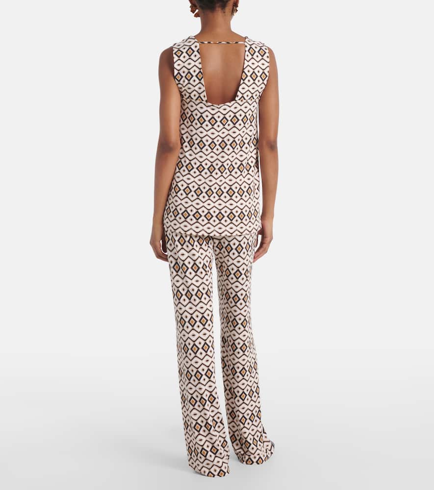 Ersilia printed jersey top