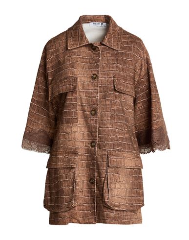 Woman Jacket Brown Size S Cotton, Elastane