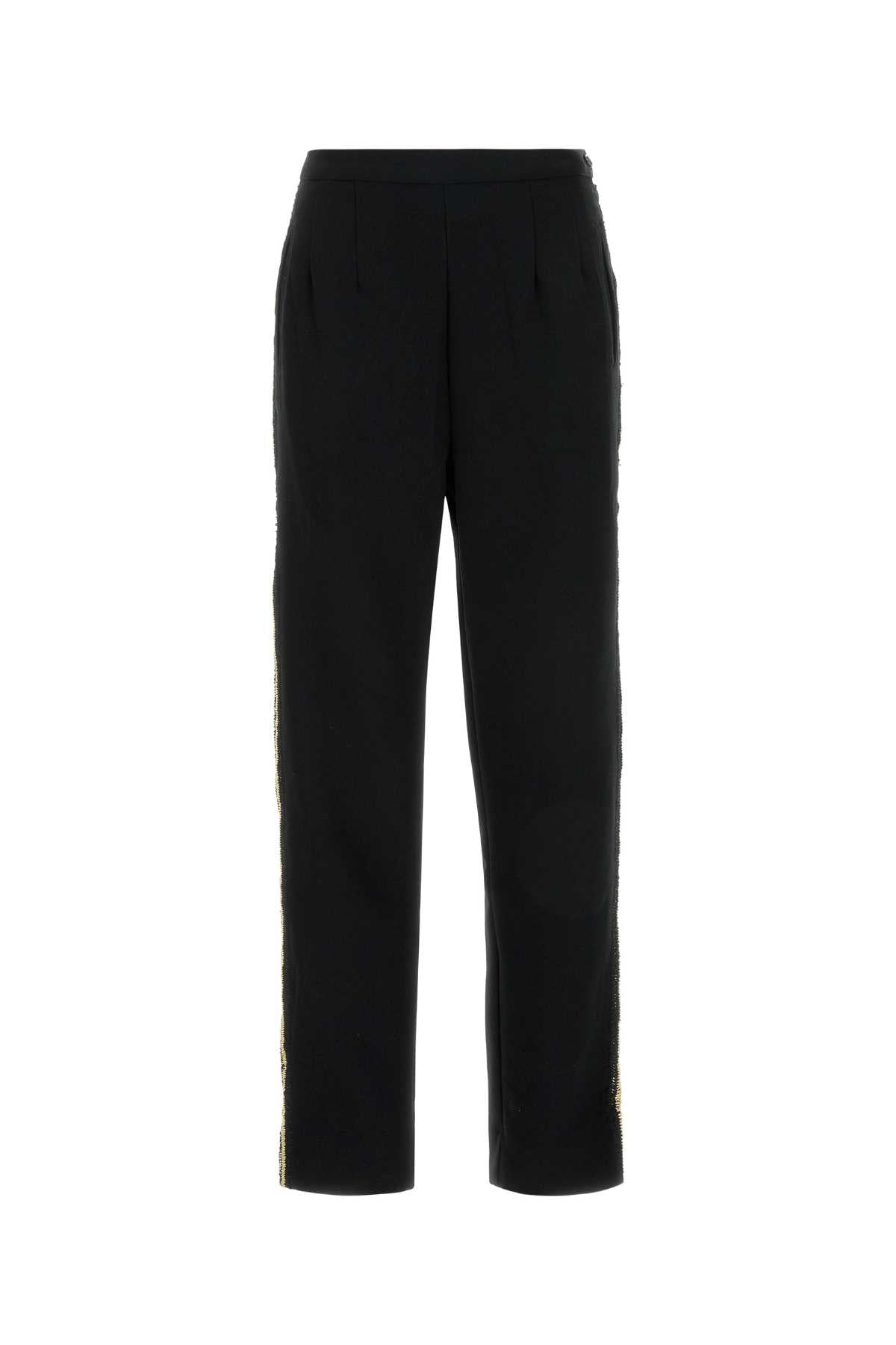 Weedy Crochet Trousers — Black