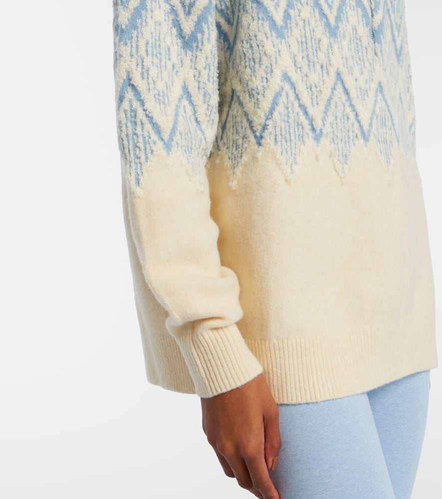Hedda jacquard half-zip sweater