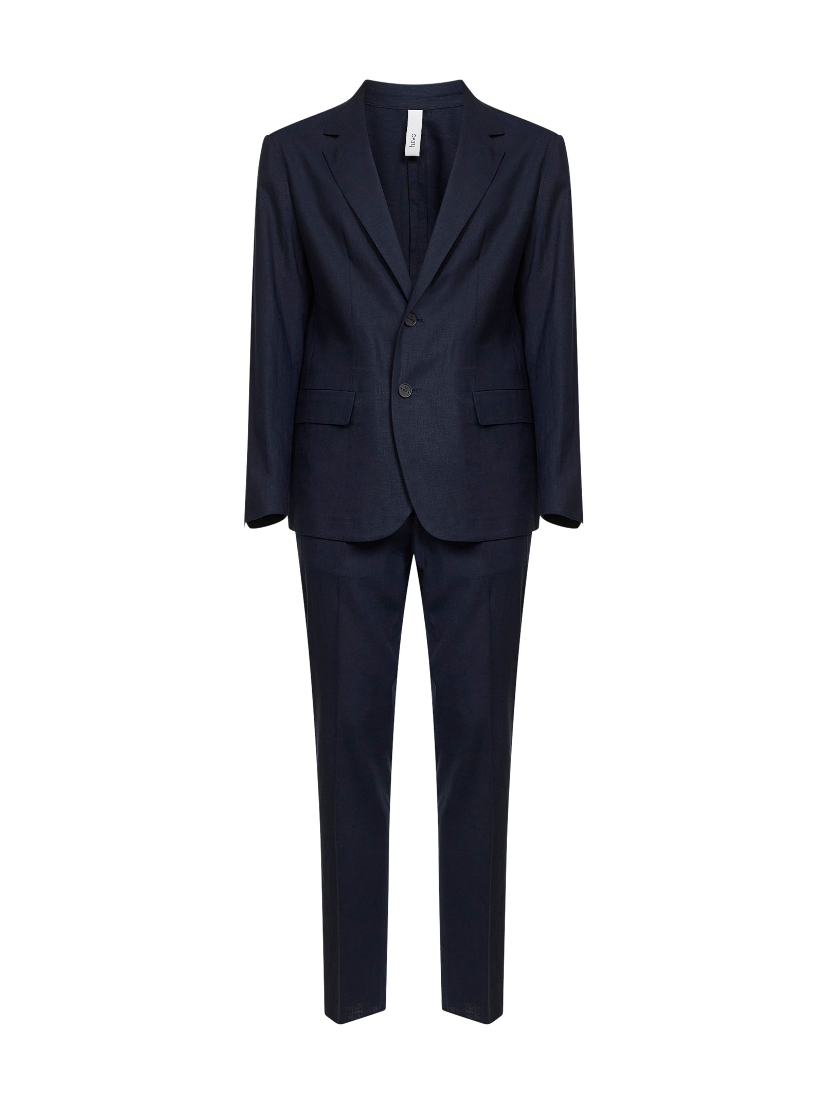 Linen-Viscose Pant Suit — Navy
