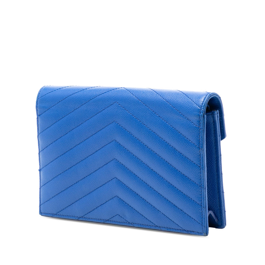Pre-owned Grain De Poudre Chevron Monogram Envelope Chain Wallet CNC393953A.0118