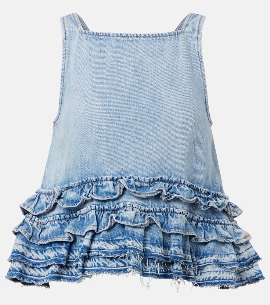 Ruffled denim top