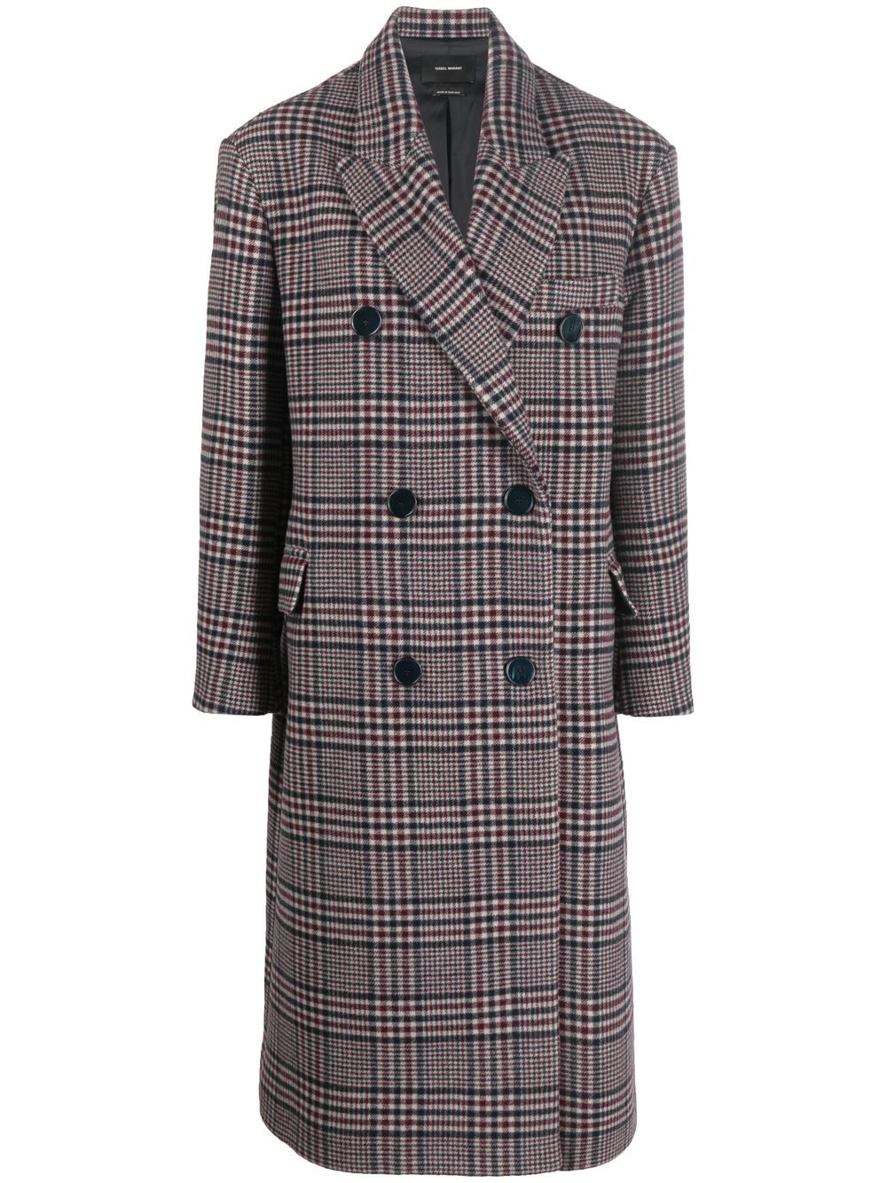 Checked wool coat