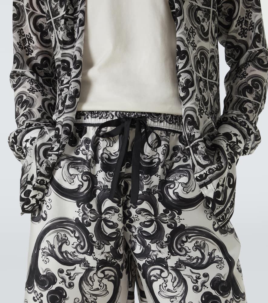 Dolce & Gabbana Majolica silk twill shorts
