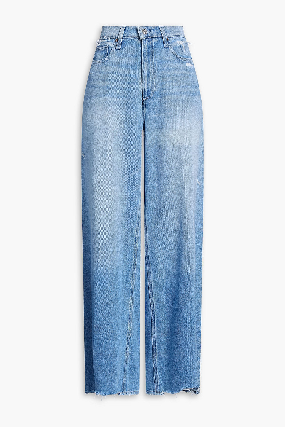 Portia distressed high-rise wide-leg jeans - Blue - 27W-32L