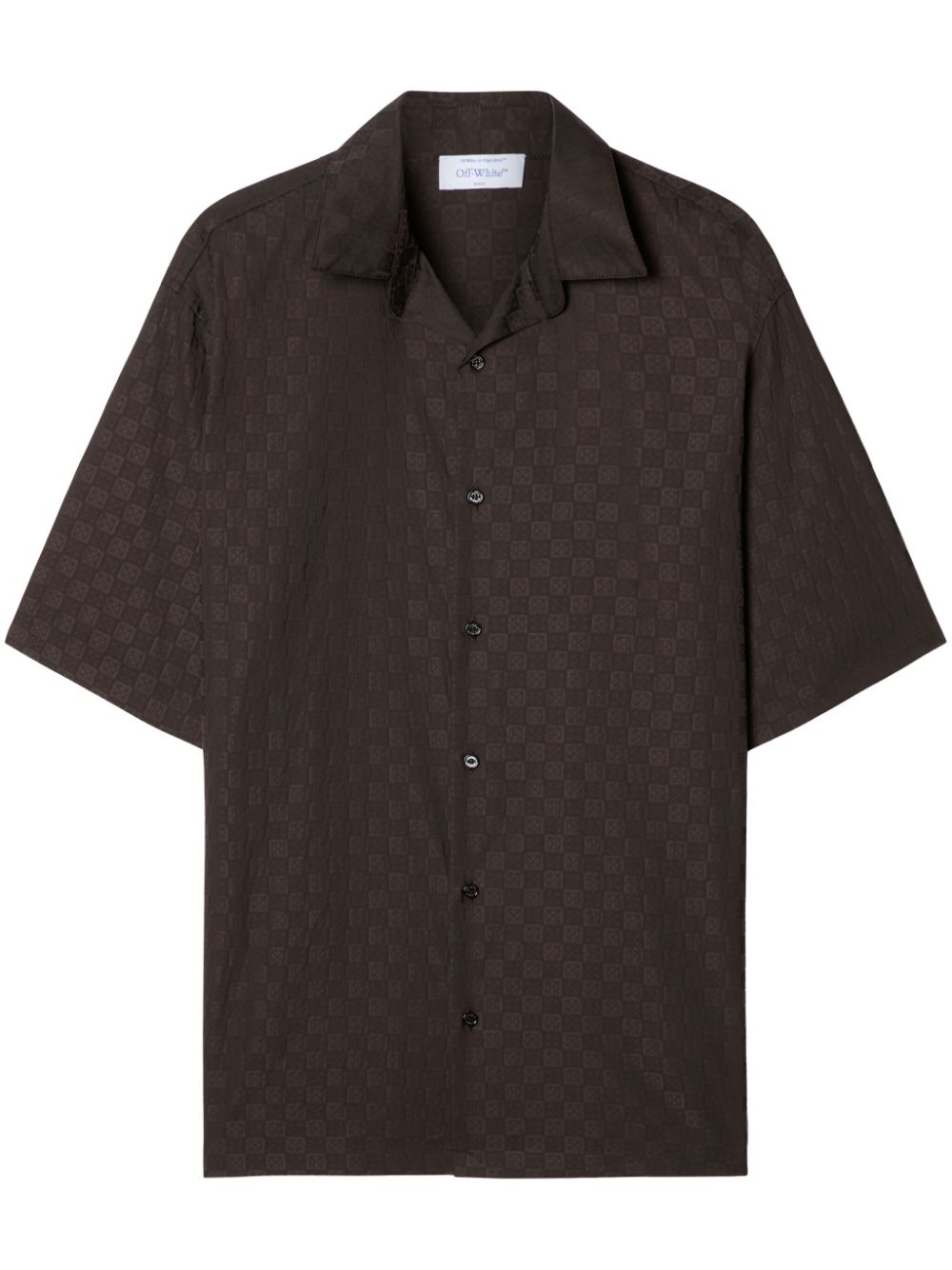 Damier Cot-jacquard shirt - Brown