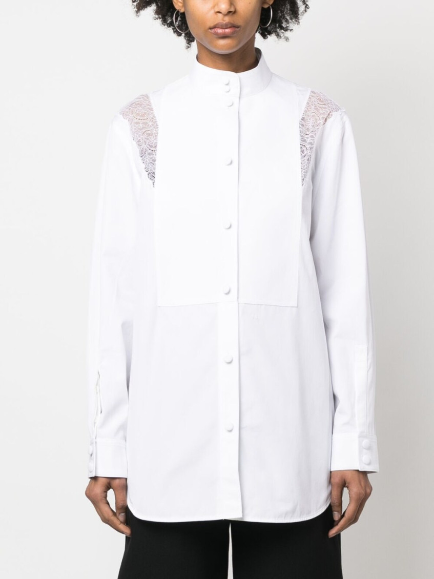 Shirt With Lace Inserts