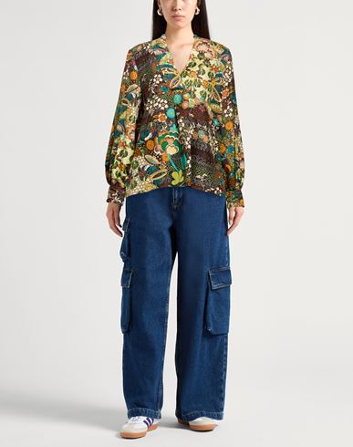 Woman Top Dark brown Size 6 Silk