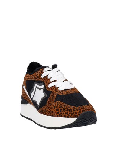 Woman Sneakers Brown Size 8 Soft Leather, Textile fibers