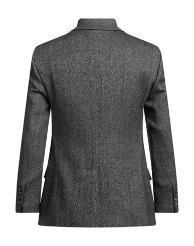 Woman Blazer Black Size 10 Virgin Wool, Wool, Polyamide, Elastane, Brass
