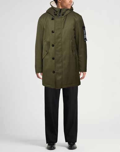 Man Puffer Dark green Size L Wool, Polyamide
