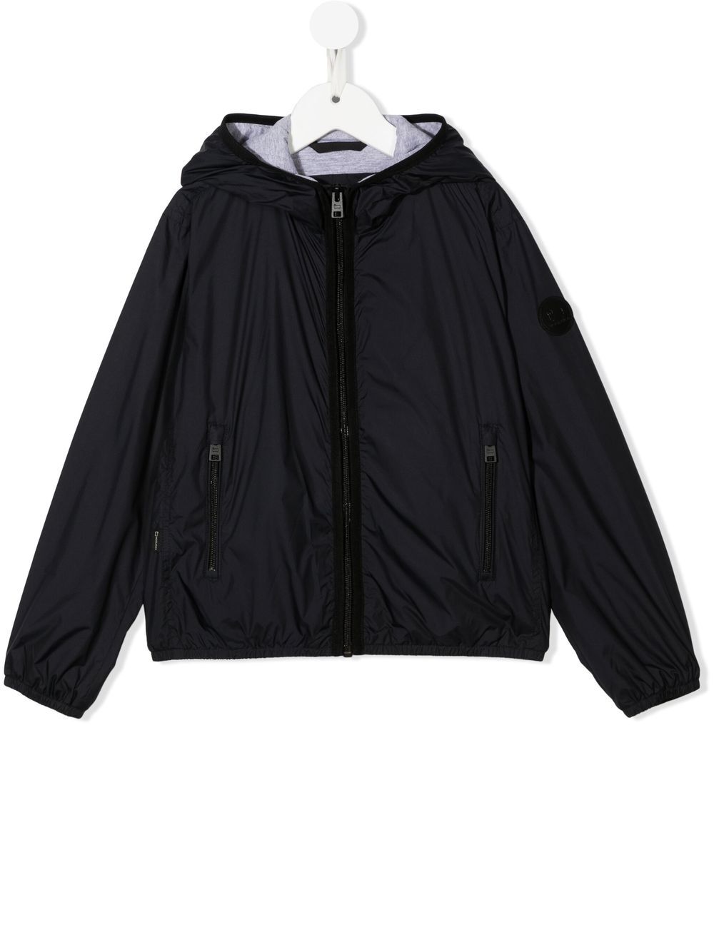 Hooded zip-up bomber jacket - Blue