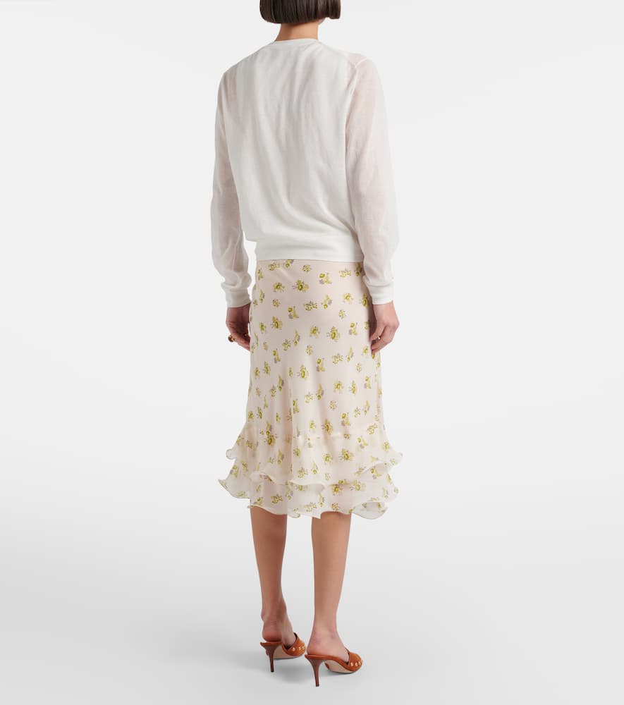 Airy Daydream floral midi skirt