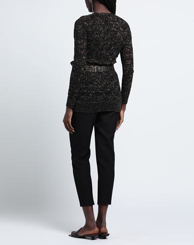 Pink Memories Woman Cardigan Black Size 6 Cotton, Acrylic, Metallic Polyester, Polyamide