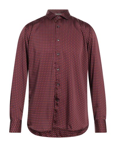 Tintoria Mattei 954 Man Shirt Garnet Size 15 ½ Polyester