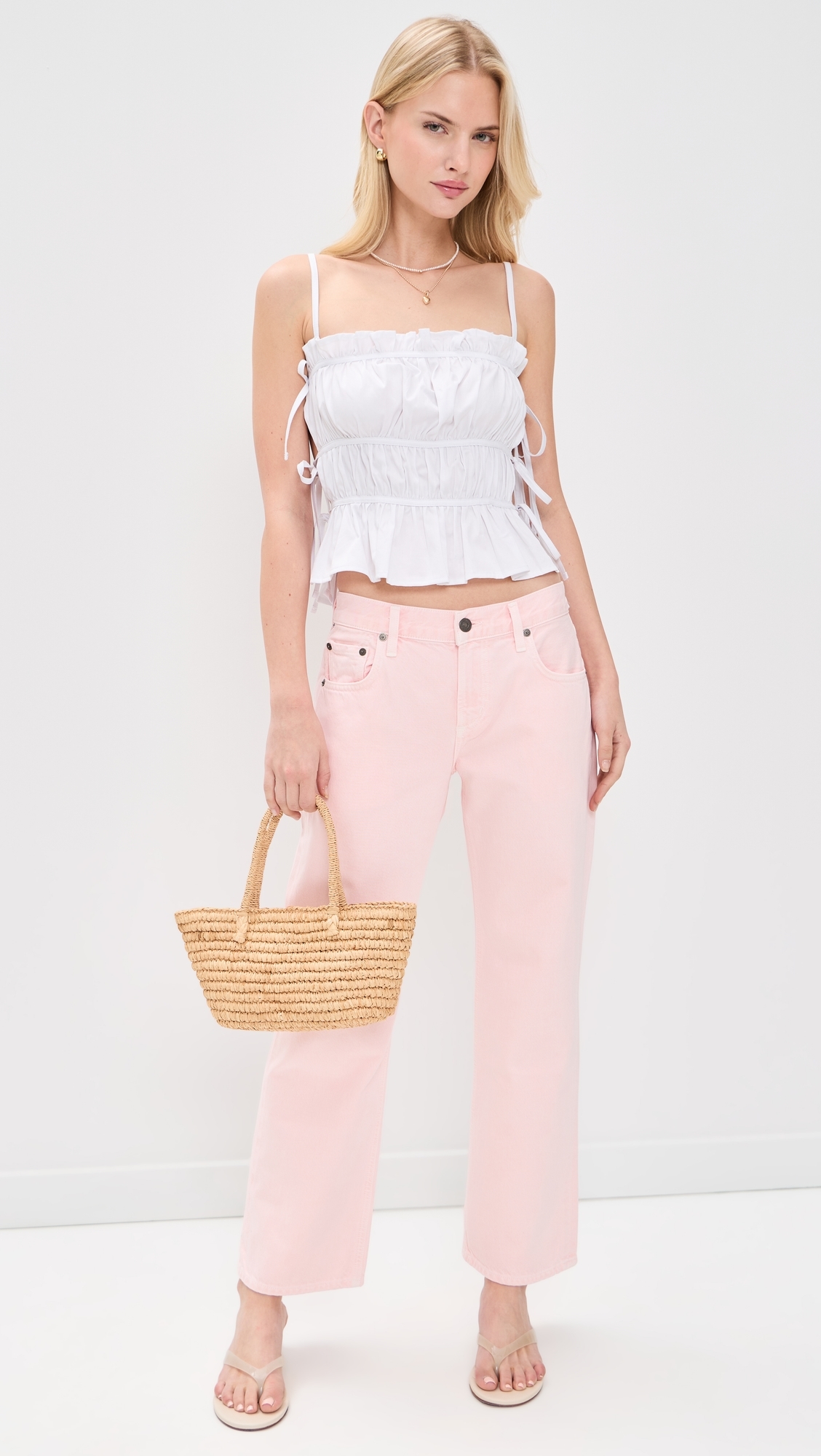 Faye Vintage Straight Jeans Pale Coral