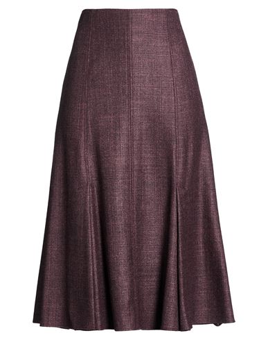 Woman Midi skirt Purple Size 4 Wool, Silk