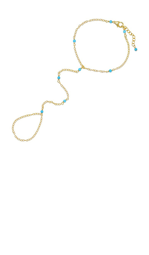 NAiiA Josie Turquoise Hand Chain in Metallic Gold