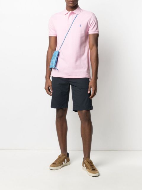 Embroidered-logo short-sleeved polo shirt