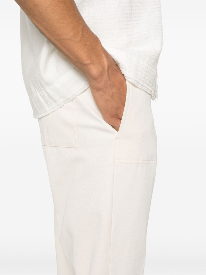 Off White Tapered Leg Pants