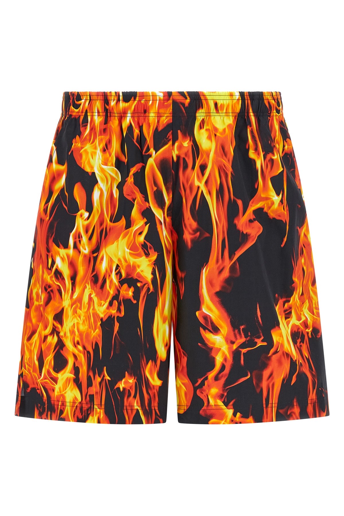'Black & Orange Fire' Bermuda Shorts