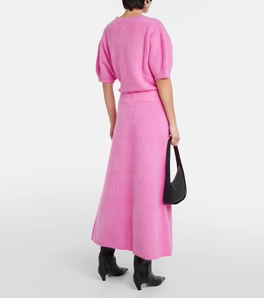 Asta high-rise cashmere midi skirt
