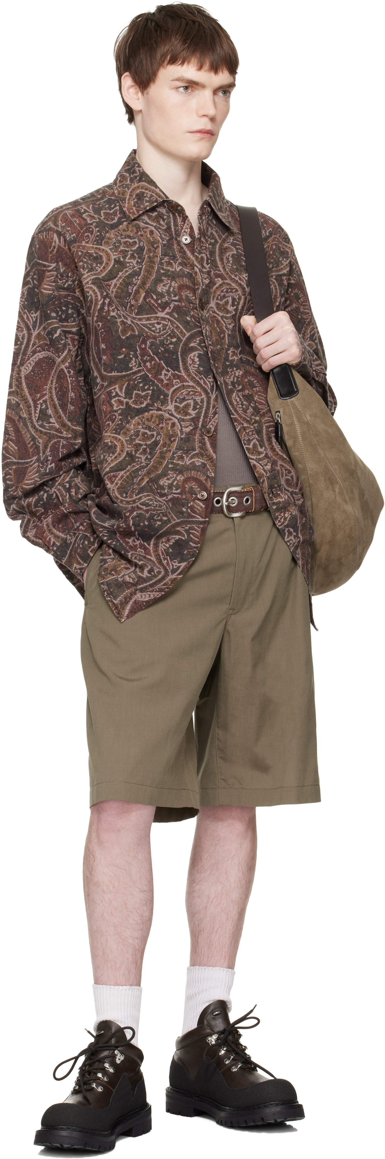 Khaki Ponte Shorts