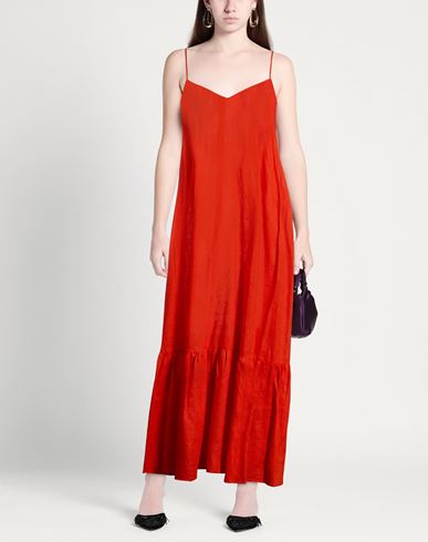Woman Maxi dress Orange Size ONESIZE Linen