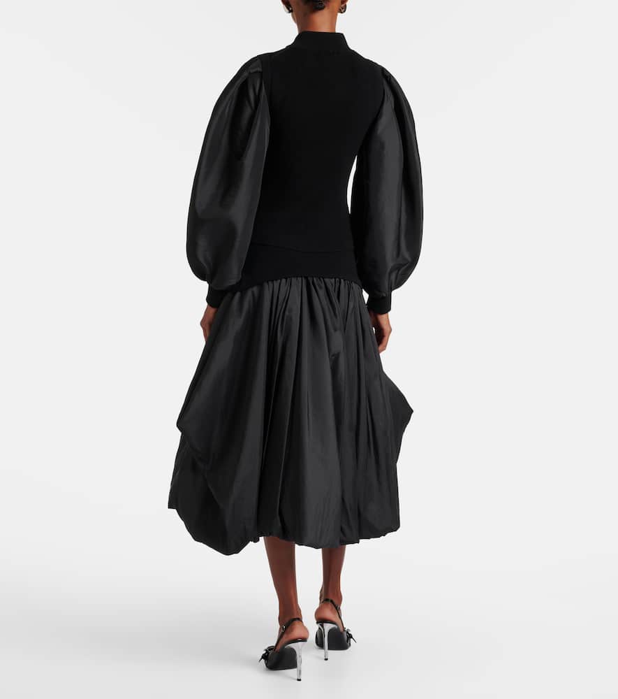 Jackie taffeta-trimmed knitted top