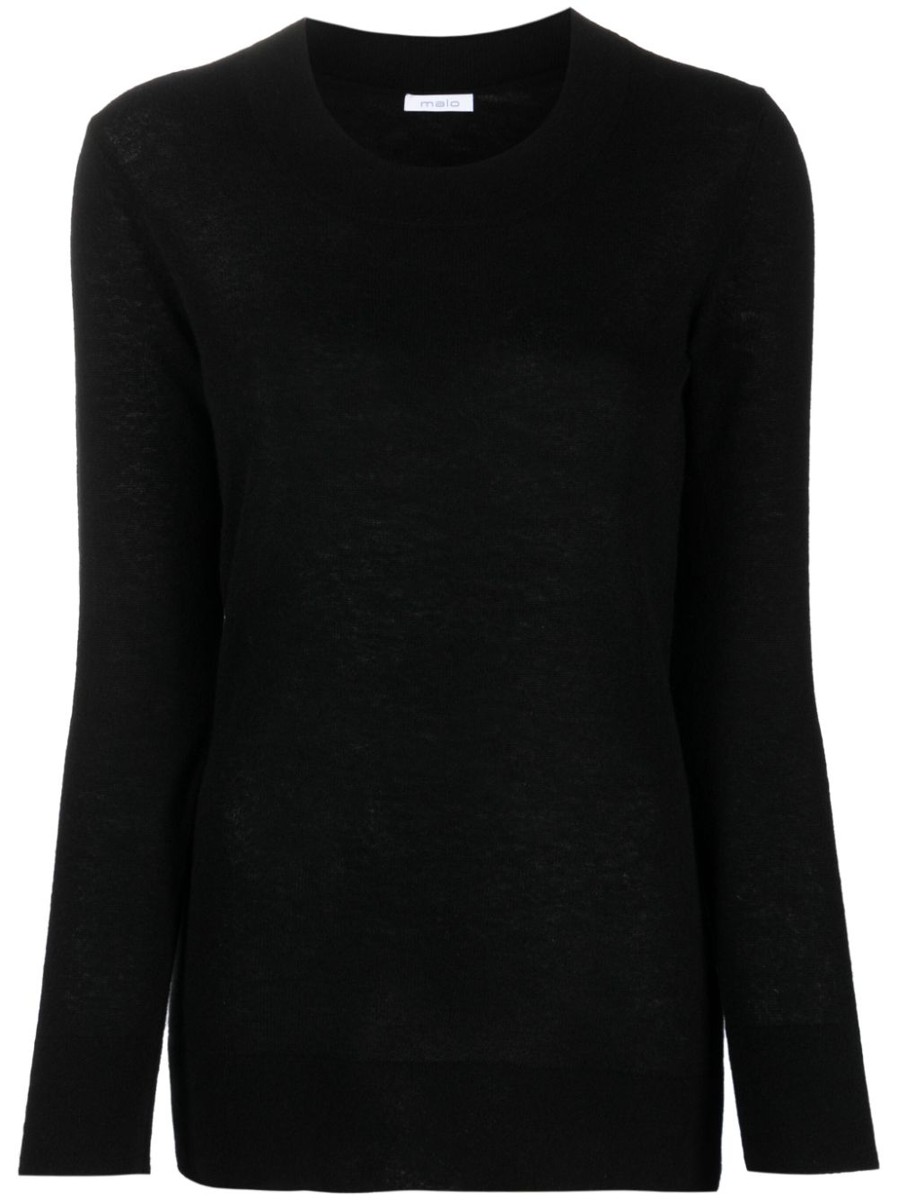 Mélange-effect crew-neck jumper - Grey