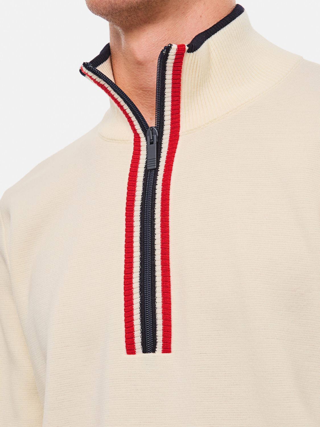 Funnel-neck pullover - White