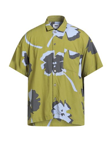 Man Shirt Military green Size M Viscose
