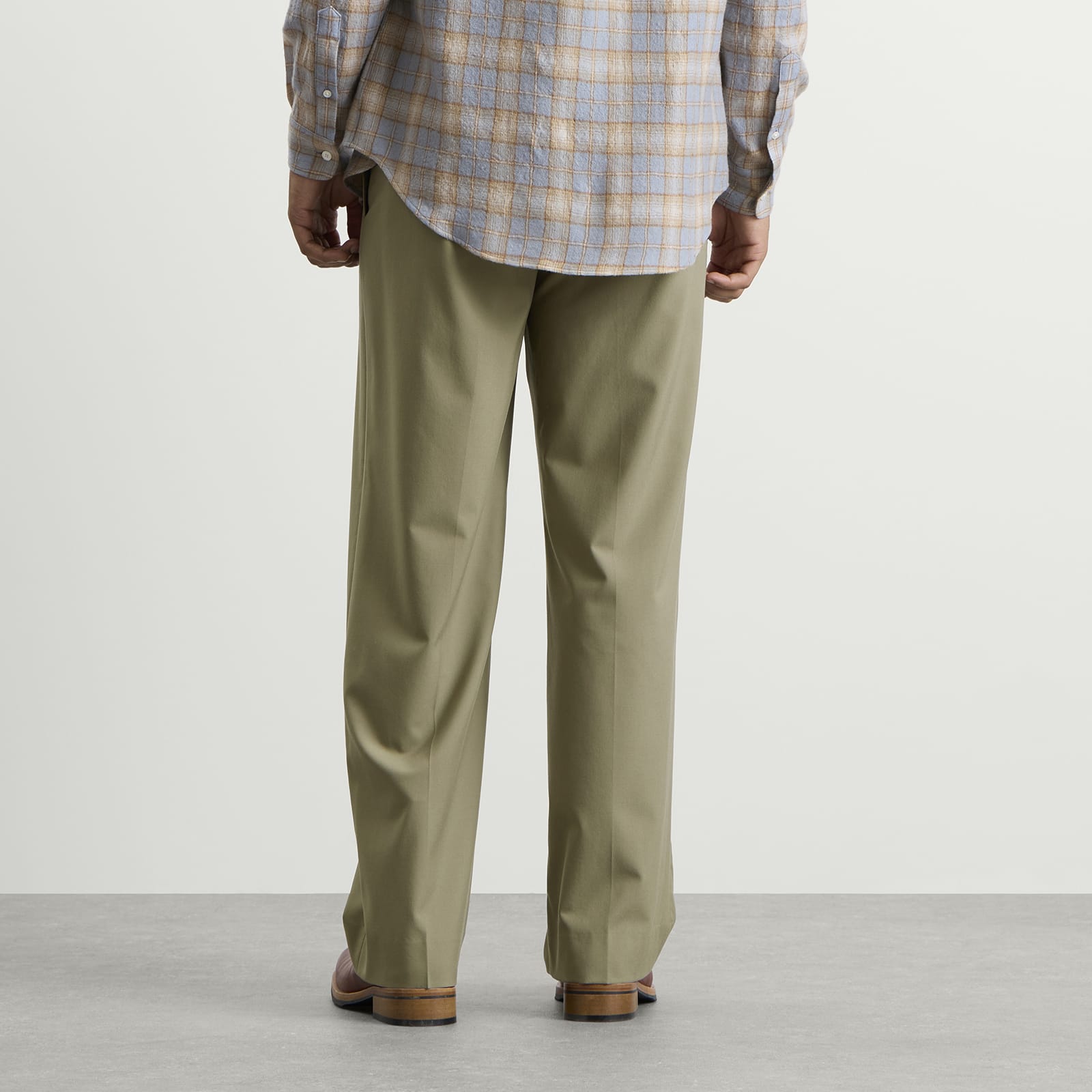 Men's Tropical Wool Trousers Light Khaki
