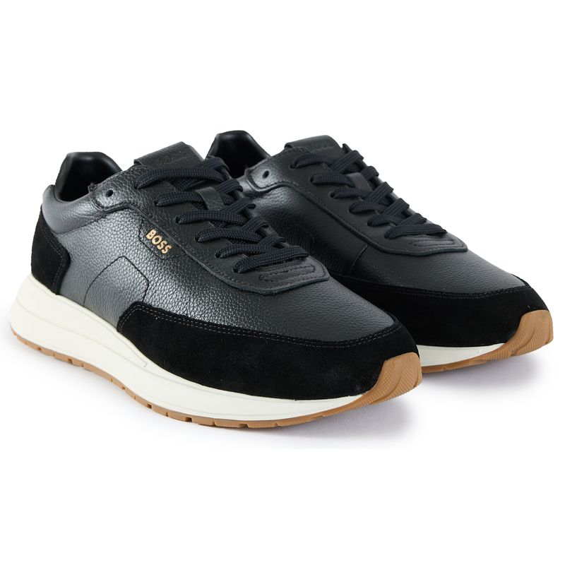 Boss Mens Vinston Trainers - Black Leather