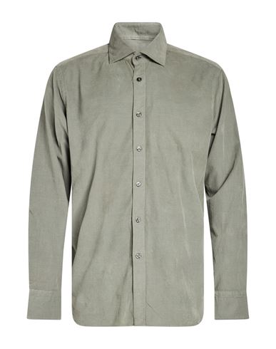 Man Shirt Khaki Size 15 Cotton, Elastane