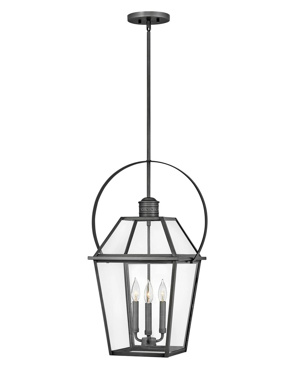 Blackened Brass LED Outdoor Lantern from the Nouvelle Collection