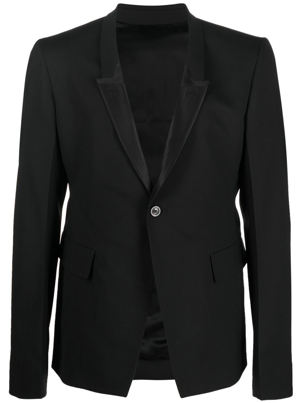 Peak-lapel single-breasted blazer - Black