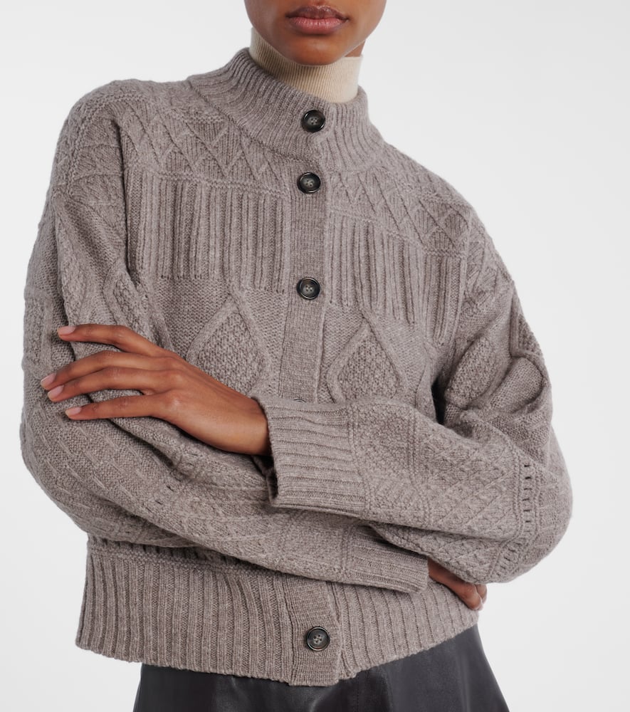 Amory cable-knit wool-blend cardigan