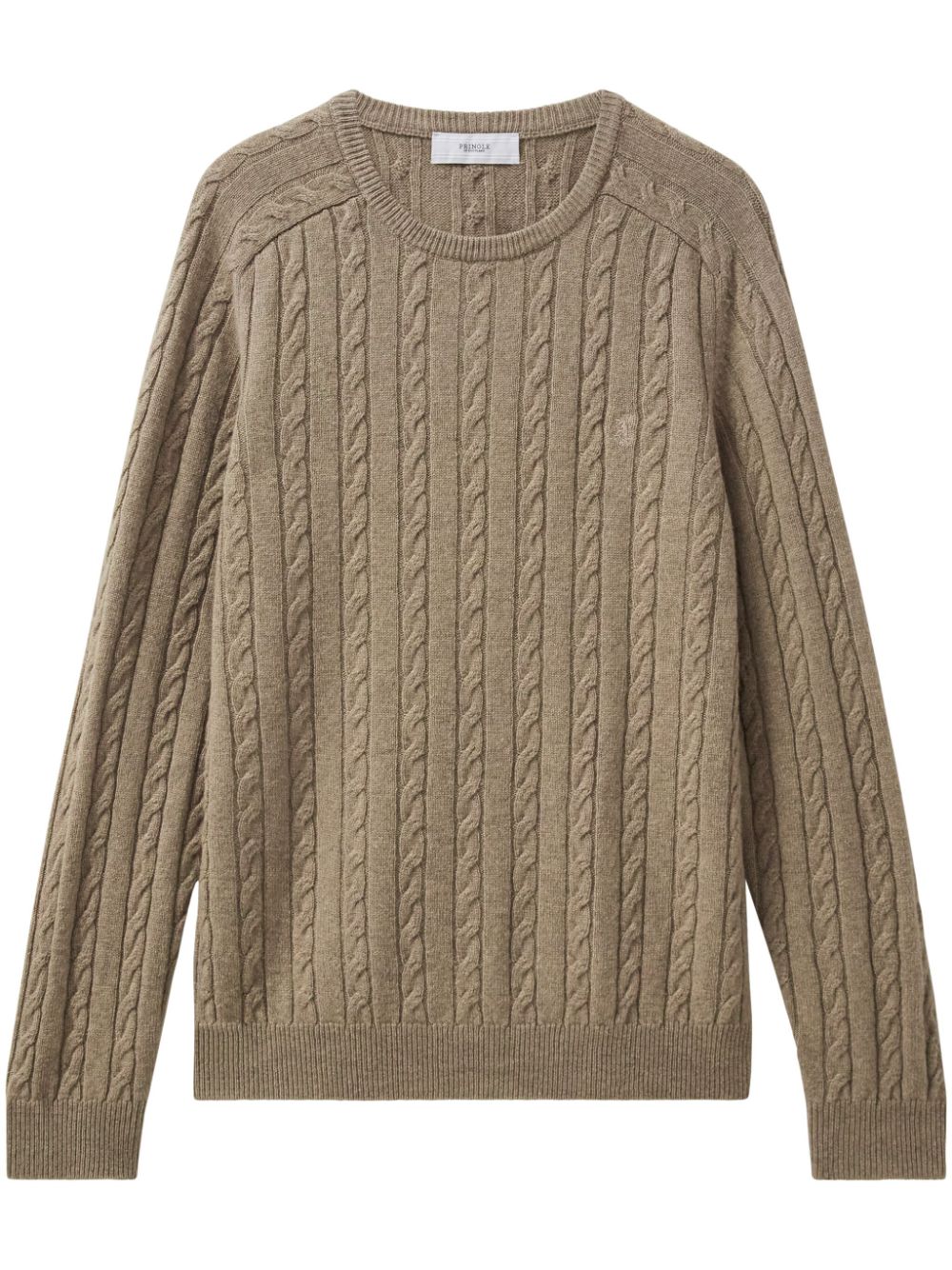 Cable-knit wool sweater - Neutrals