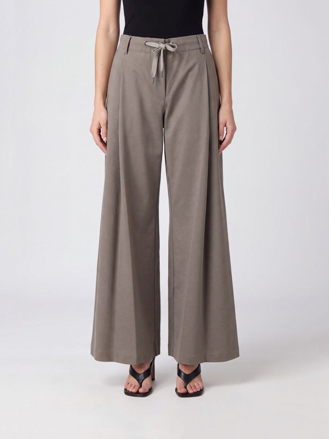 Mélange cropped trousers - Grey