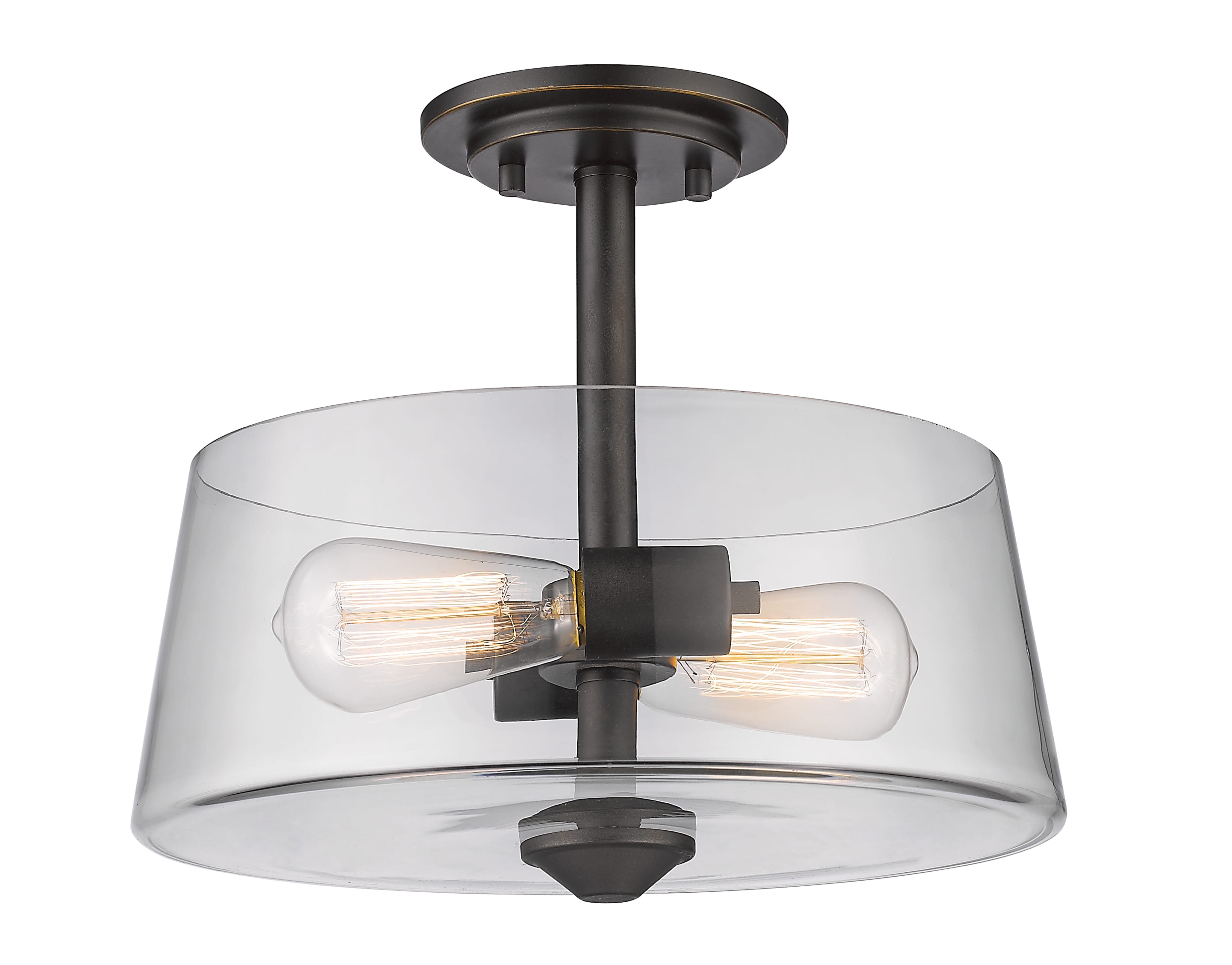 Annora 2-Light Semi Flush Mount Ceiling Light In Olde Bronze