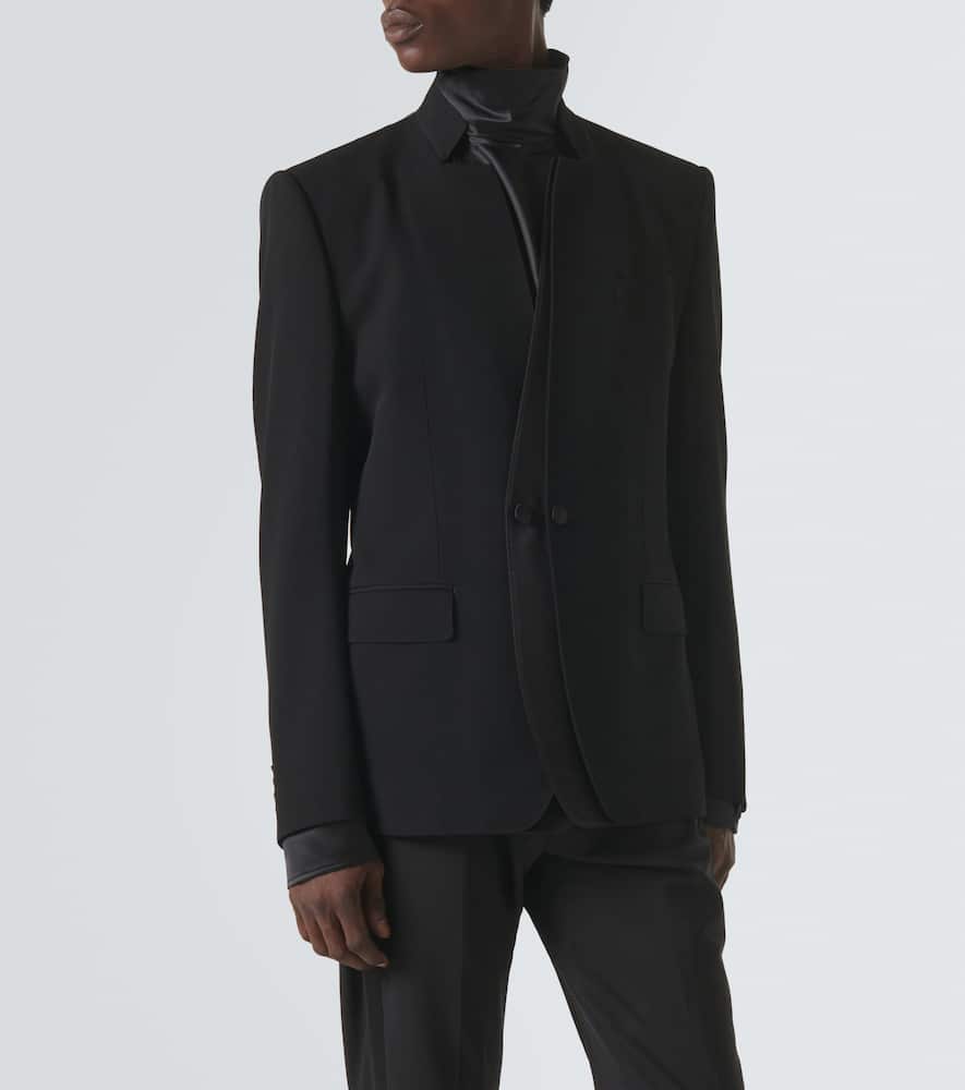 Wool-blend gabardine blazer