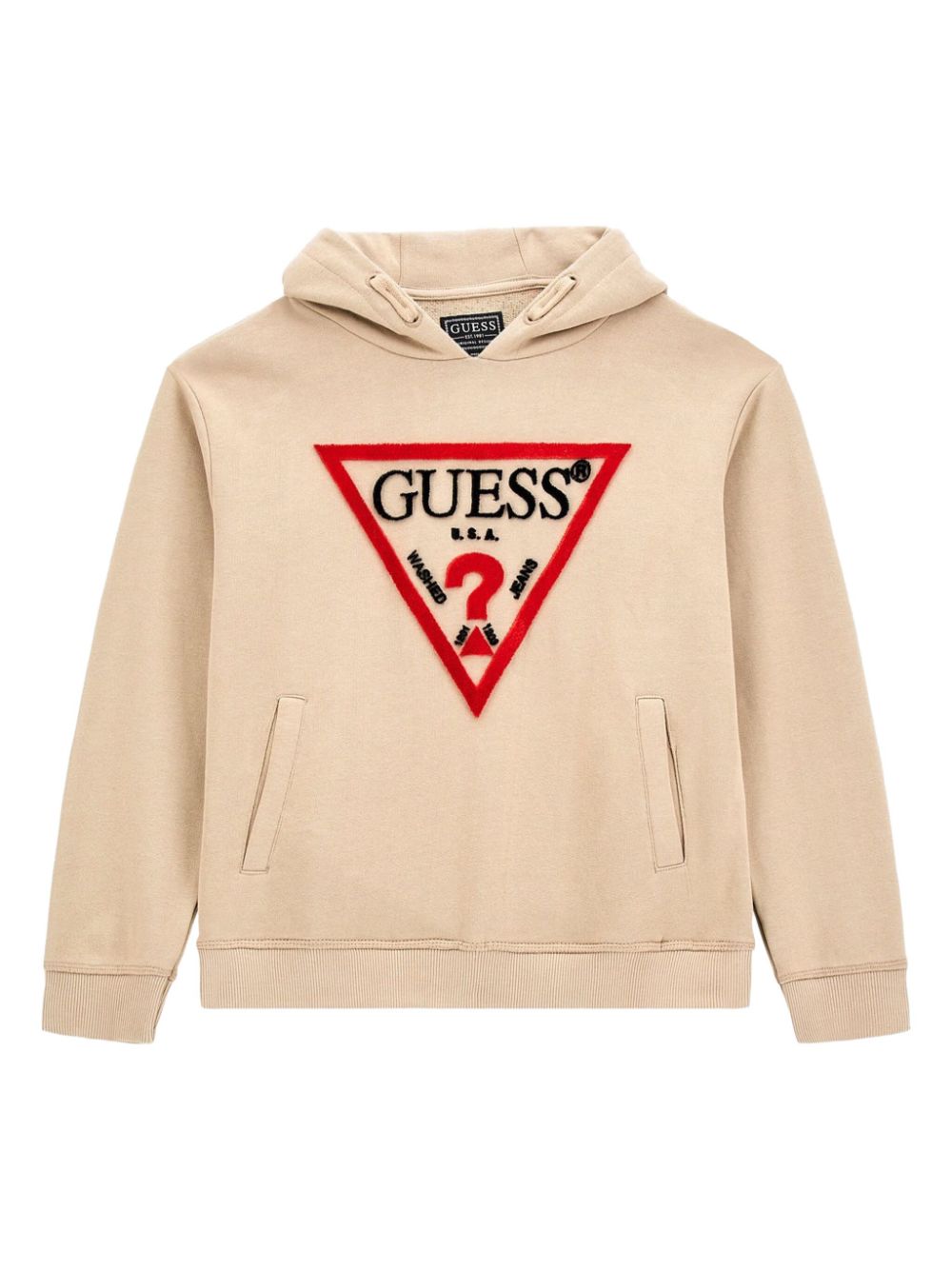 Logo-embroidered hoodie - Neutrals