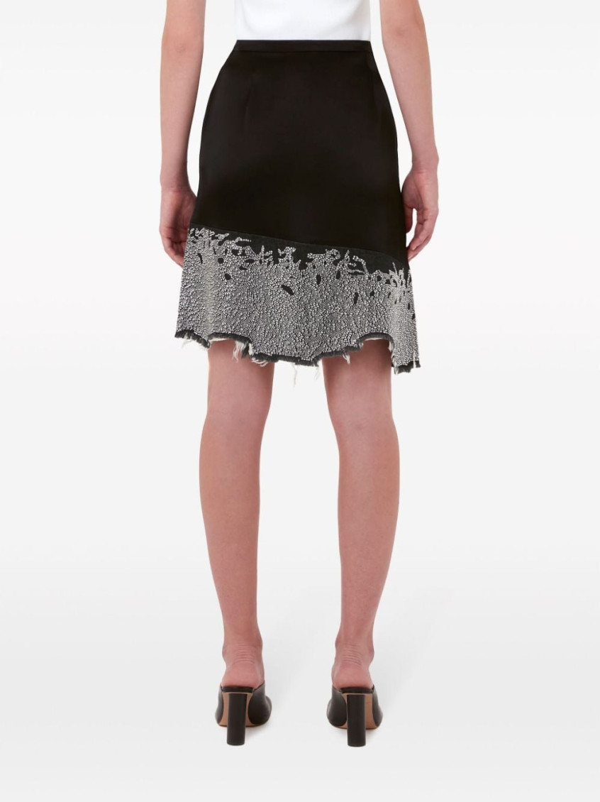 Glitter-detail asymmetric skirt - Black