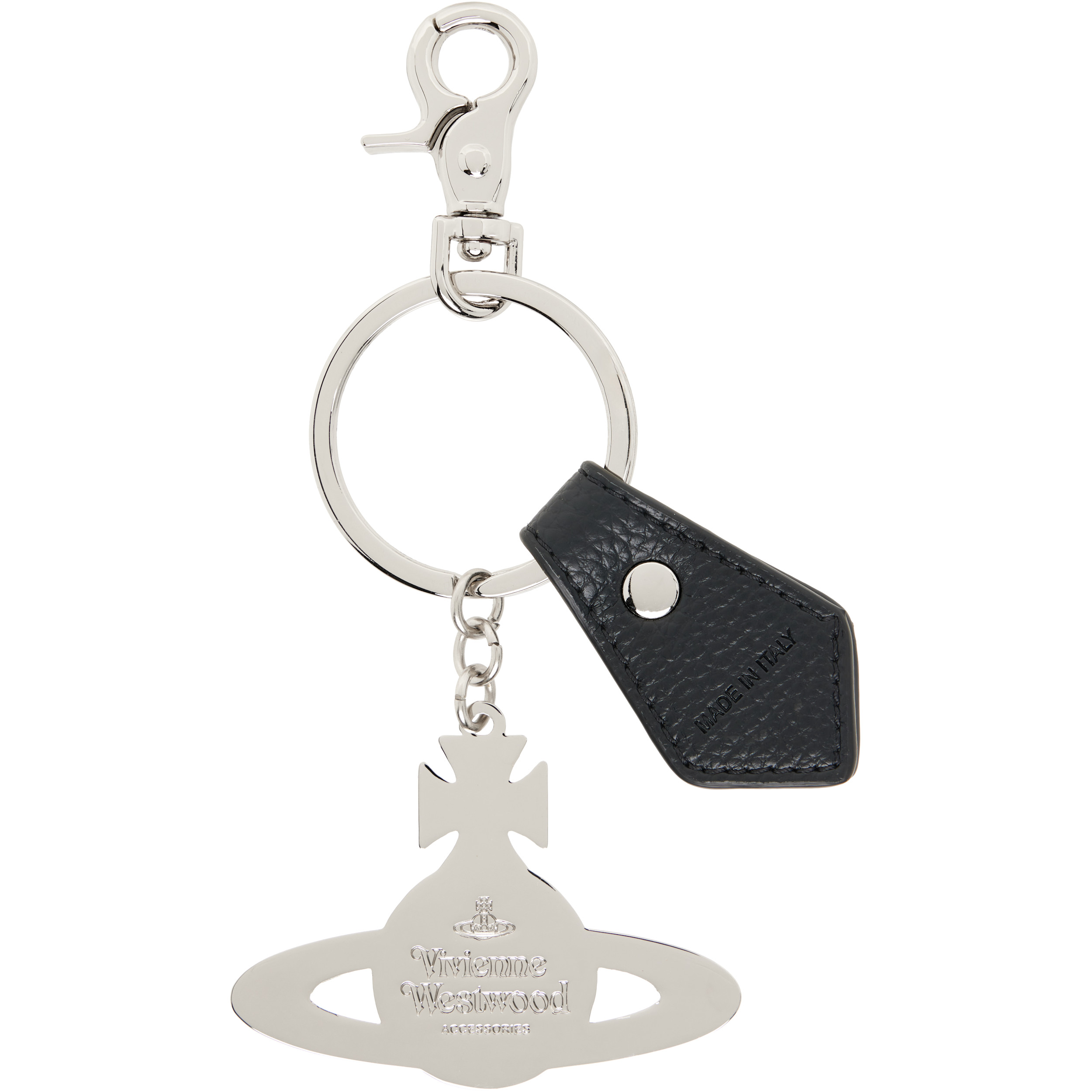 Silver Hammered Orb Keychain