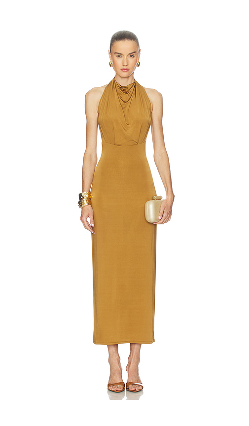 Camila Coelho Jaci Midi Dress in Ochre. XS also in L, M, S