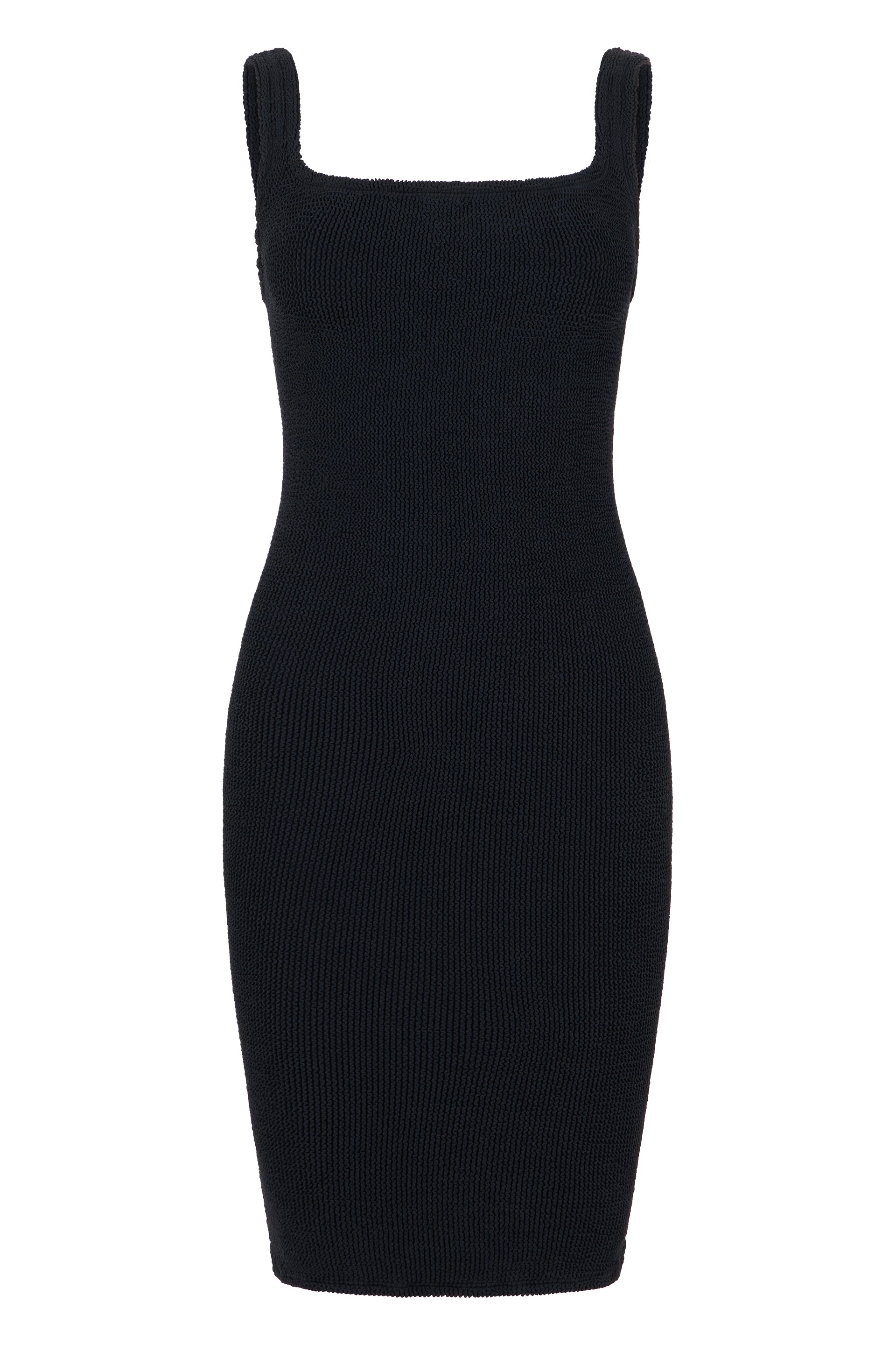 Sleek Midi Dress with Square Neckline